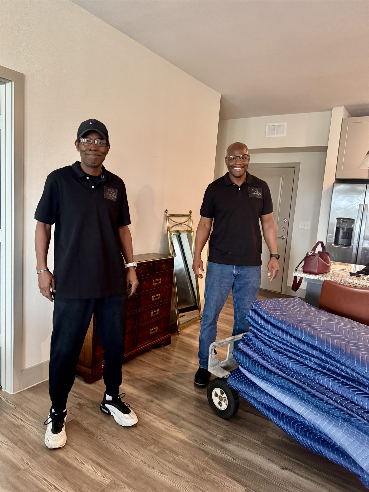 Greg and his SilverBack Master Movers teammate ready to move customer belongings